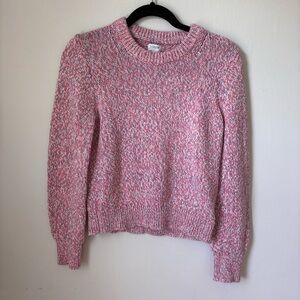 J.Crew Factory Womens M Crewneck Sweater Marled Knit Barbie Beach Classic